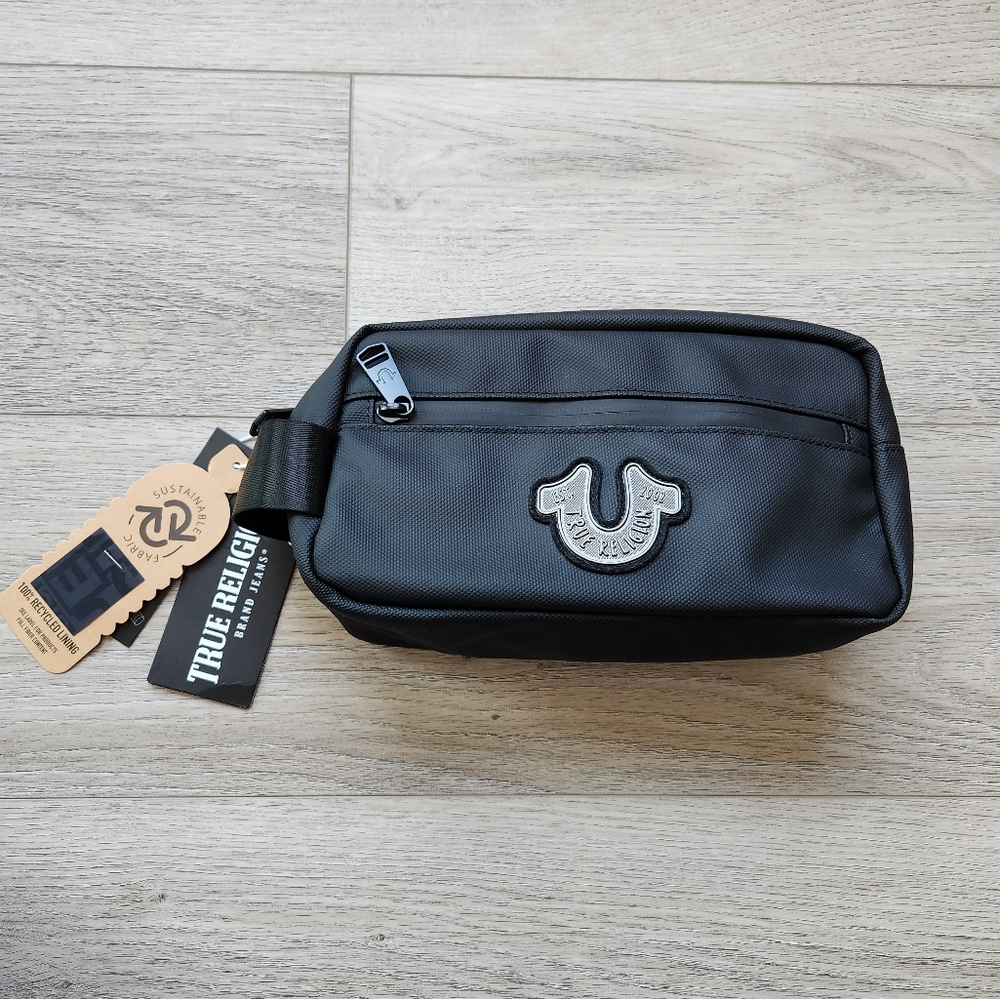 True Religion Rain Black Toiletry Bag Mens One Size Nwt